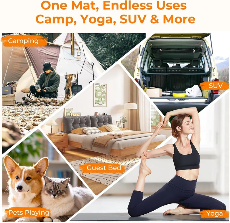 BDEUS Memory Foam Camping Mattress Pad 3inch Waterproof Roll Up Bed Sleeping Mat for Adults Portable Roll Up Mattress for Travel Guest Floor Bed Cot Mattress for Car, Tent - Image 5